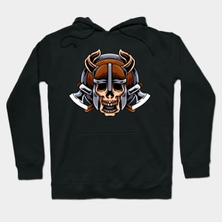 Viking Skull Head With Axes Hoodie